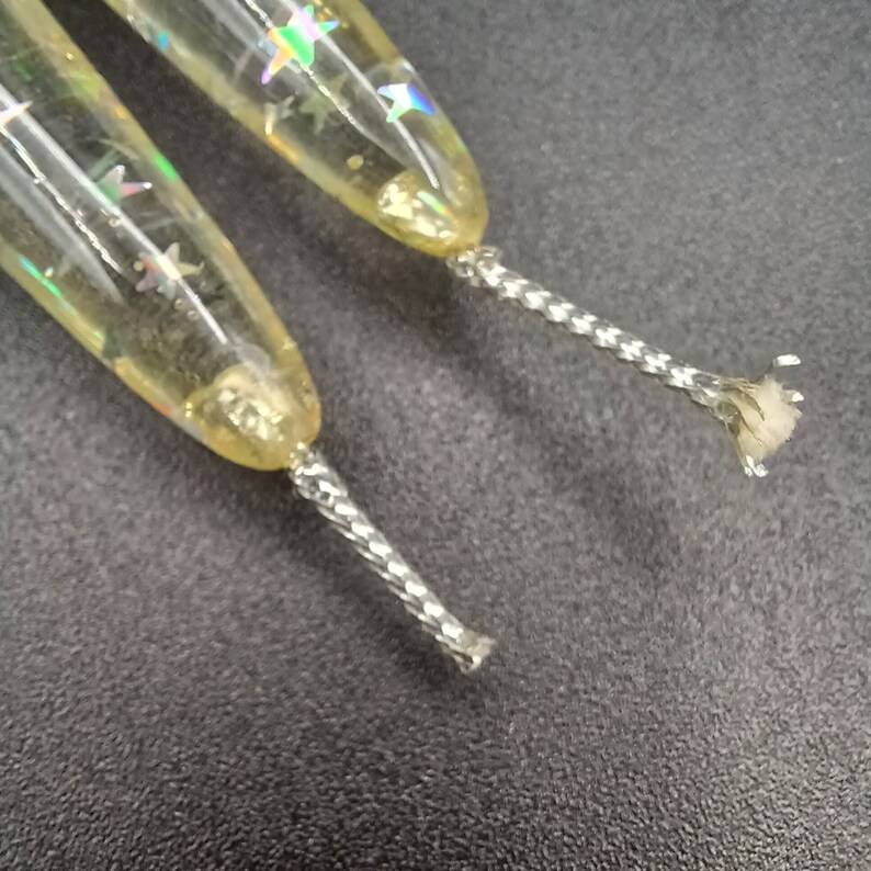 Vintage Nachtmann 10 Clear Lucite Candlesticks With Silver Stars, Pair