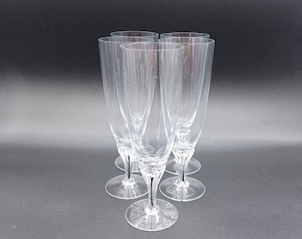 Belfor "Exquisite" Crystal Black Core Stemmed Pilsner Glasses, Set/5