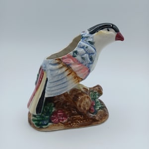 Hand Painted Ceramic Bird on Branch Planter