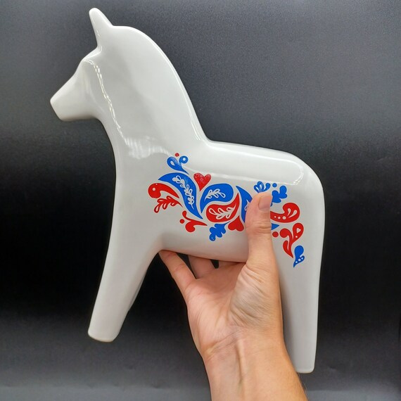 Ikea Vinterfest Ceramic Dala Horse - Etsy