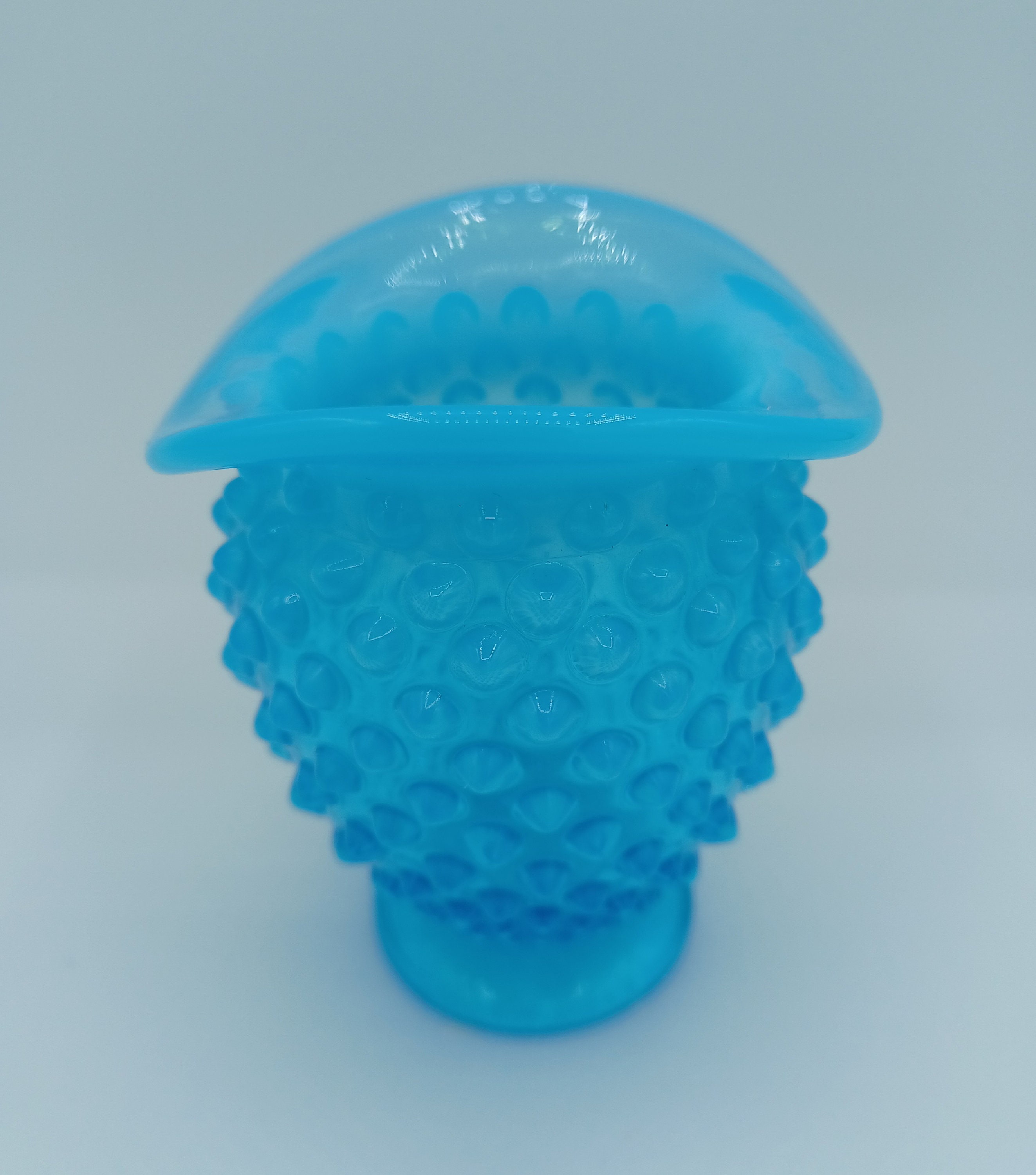 フェントン 大きいサイズ ブルーオパールセントホブネイル フラワーベース フェントン 大きいサイズ ブルーオパールセントホブネイル