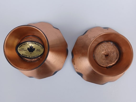 Solid Copper Retro Style Candlestick Holders by Fantasy 
