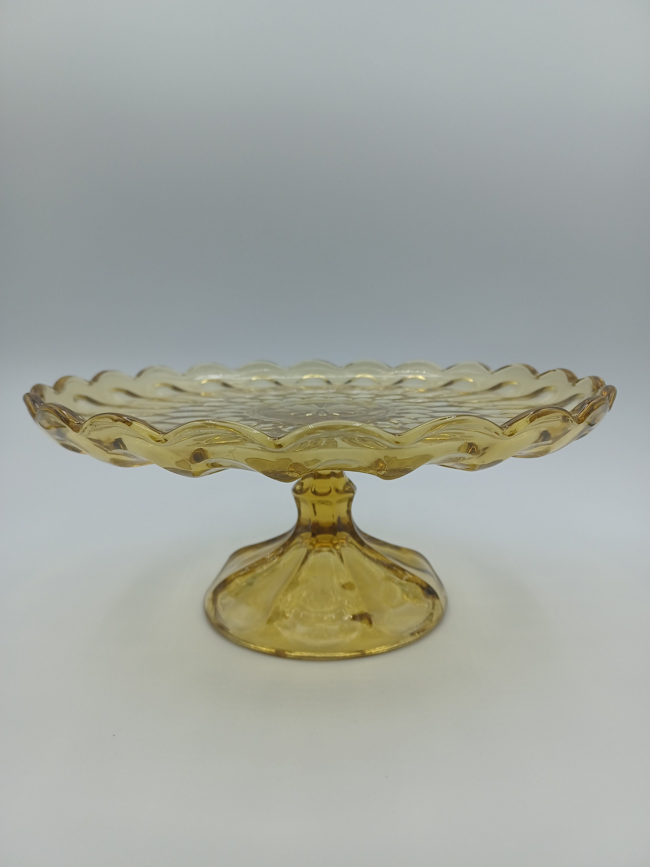 Amber glass top cake stand