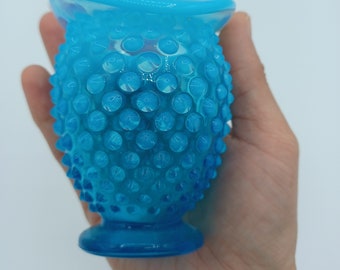 フェントン ホブネイル オパールセント ブルーバド花瓶 - Etsy 日本