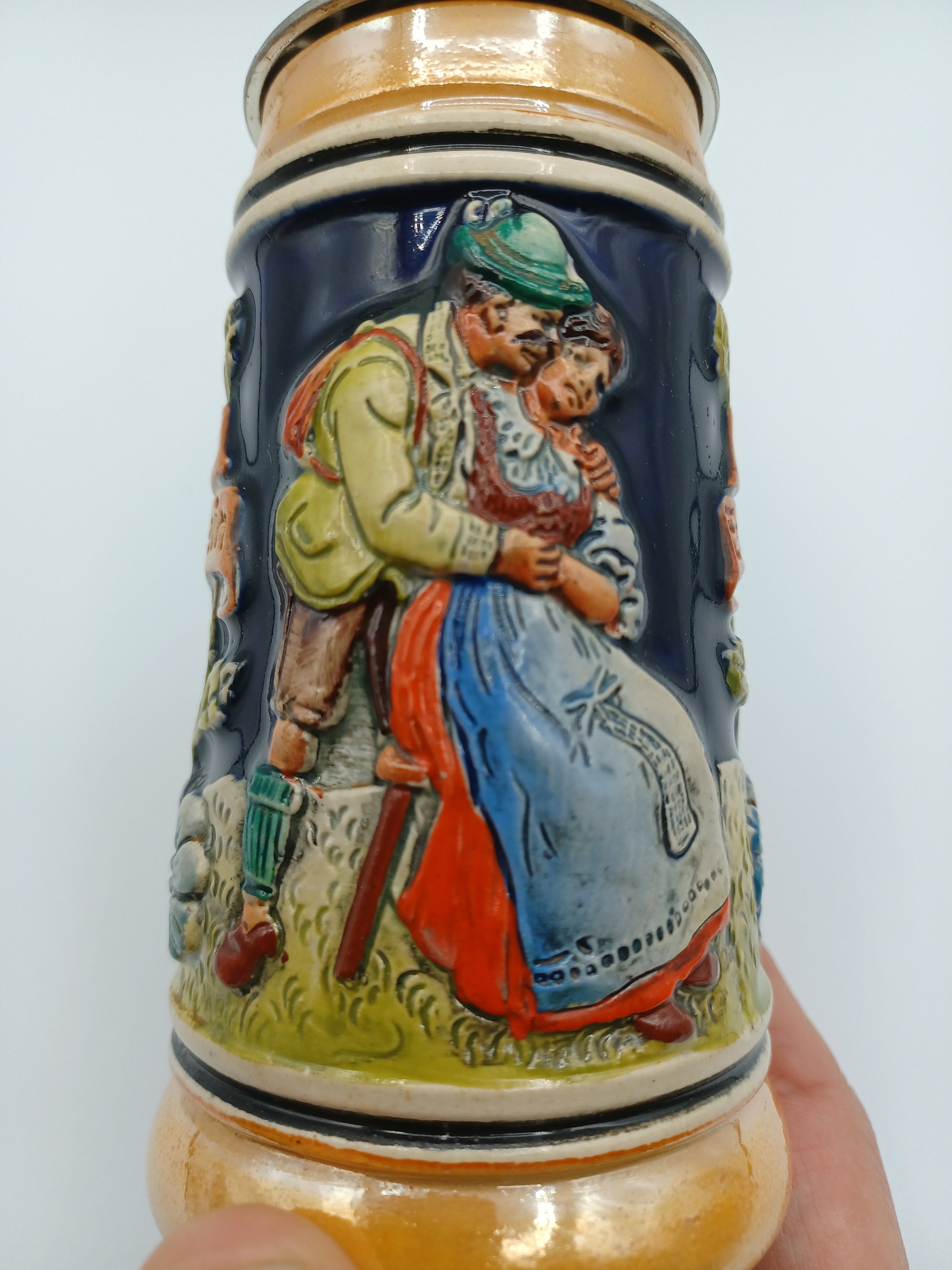 German Lidded Mini Beer Stein DBGM Etsy