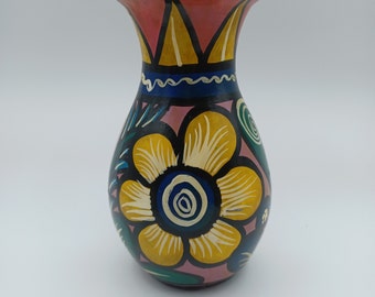 Mexican Hand Painted Talavera Pottery Vase