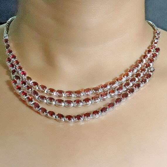 Garnet tennis best sale necklace
