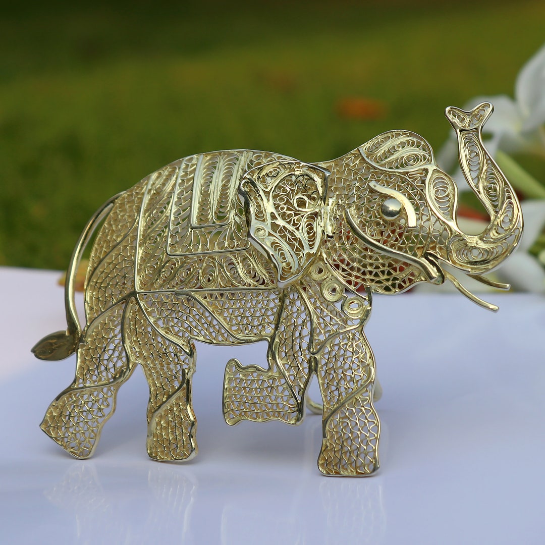 New Year Gifts,elegant Gold Elephant Figurine,elephant Statue Decor for