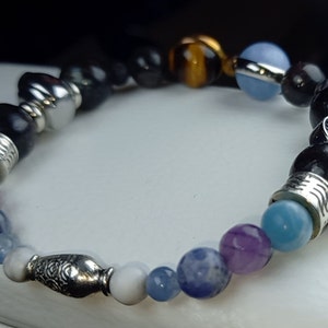 Q-WAR Aquarius ブレスレット / 星座のエネルギーを持つ天然石を使用したブレスレット