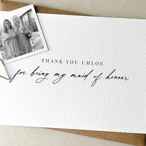 Personalised Thank You Maid Of Honour Card, Personalised Maid Of Honour Gift, Maid Of Honour Idea, Maid Of Honour Thanks, MOH Card, My MOH