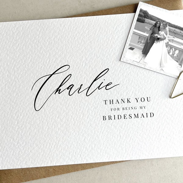 Thank You For Being My Bridesmaid Card, Bridesmaid Gift, Personalised Bridesmaid Thank You Card, Bridesmaid Card, Thanks Bridesmaid