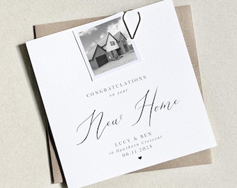 Personalised New Home Card For Couple, Housewarming Photo Gift, Moving Home Greeting