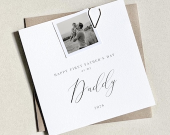 First Fathers Day Photo Card For Daddy, Dada, Personalised First Fathers Day Card, Daddy Fathers Day Keepsake, 1st Fathers Day Gift, Baby