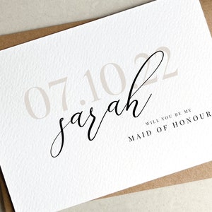 Maid Of Honour Proposal Card, Will You Be My Maid Of Honour, Maid Of Honour Gift, Maid Of Honour Card, Personalised Maid Of Honour Card