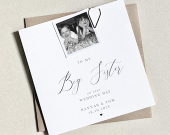 To my Big Sister on your Wedding Day Card, Wedding Day Card, Card for Bride, To my Sister Card, Bride Wedding Card, Big Sister Wedding Gift