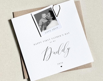 First Fathers Day Photo Card For Daddy, Dada, Personalised First Fathers Day Card, Daddy Fathers Day Keepsake, 1st Fathers Day Gift, Baby