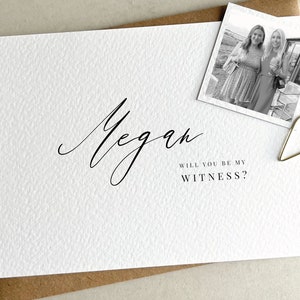 Witness Card, Witness Proposal Idea, Personalised Witness Proposal Card, Will You Be My Witness, Witness Card, Wedding Witness, Wedding Day