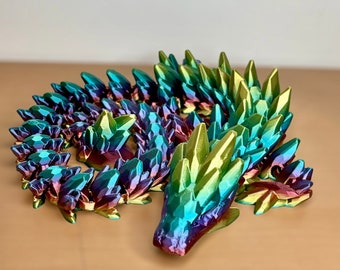 Articulated Gemstone Dragon, Fidget Toy, Desk Stress Toy, Dragon Decoration 3D Printed, Cinderwing3D, Rainbow colors available!!