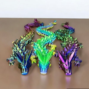 3D Printed Dragon-Crystal Dragon-Articulated Dragon-3D Printed Sensory Stress Fidget-Articulated Crystal Dragon-Fidget-dragon fidget -TIKTOK