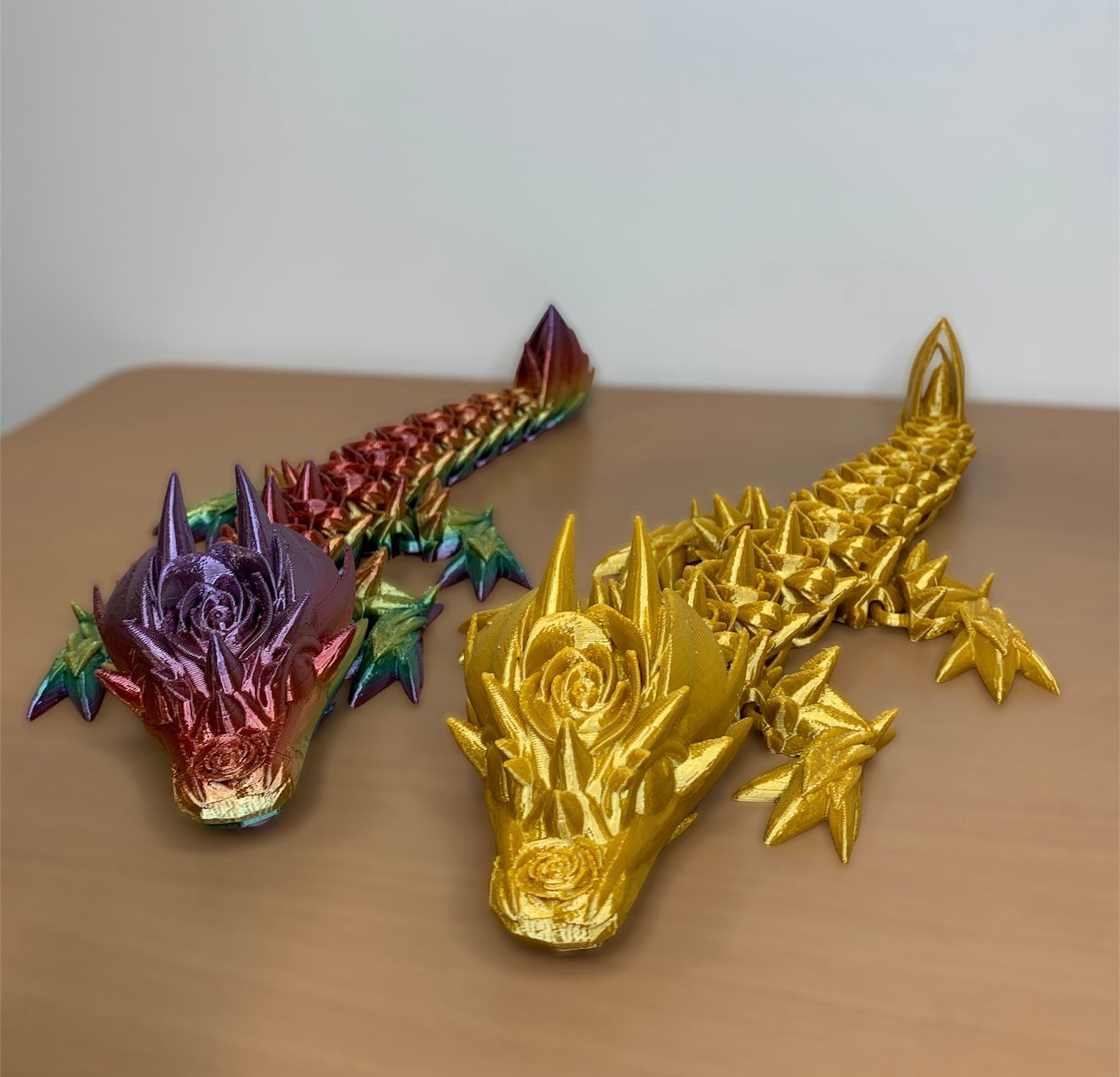 3D Printed Articulated Baby Rose Dragon Rainbow Multicolor Etsy