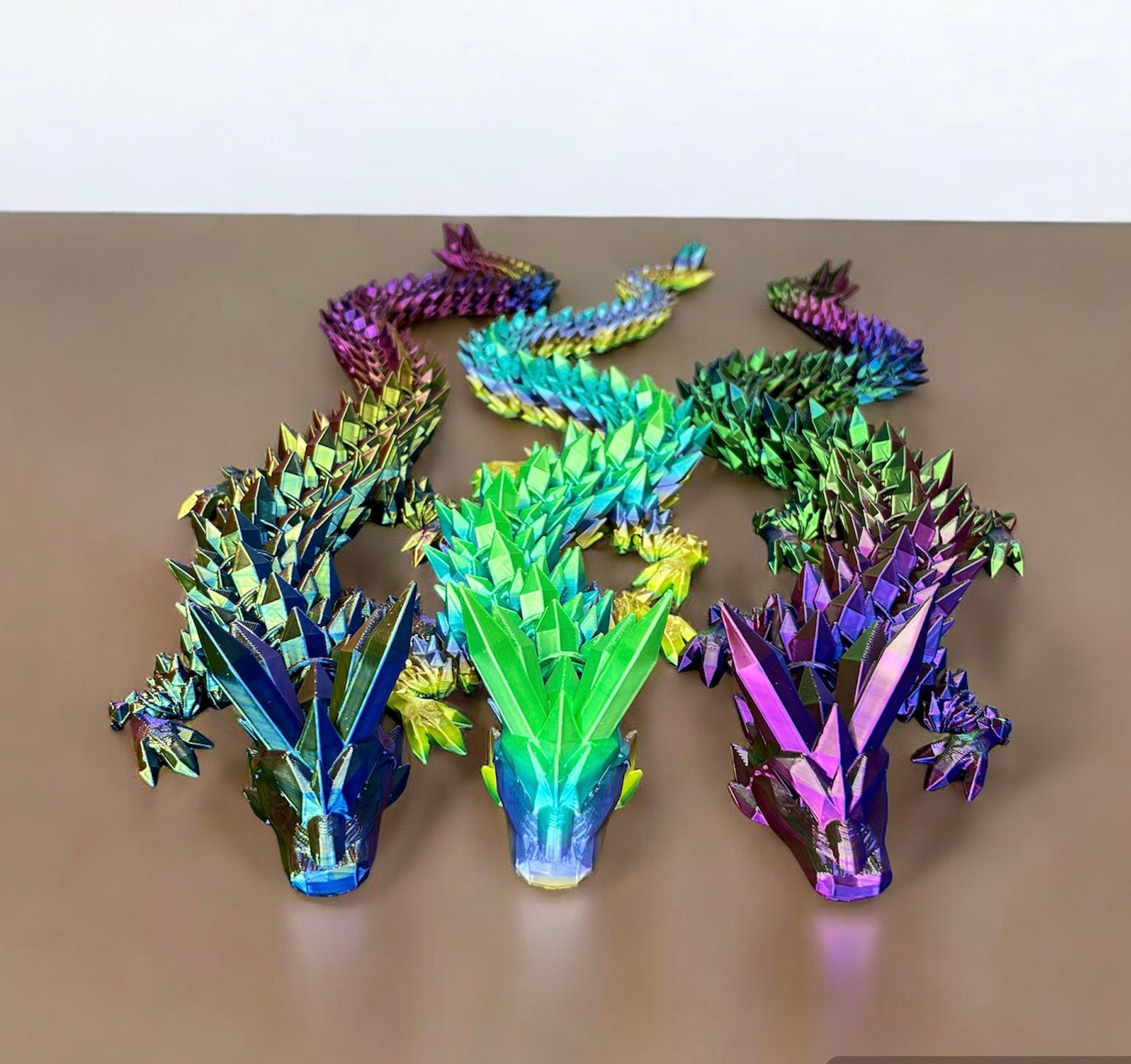 3D Printed Dragon-Articulated Dragon-3D Printed Sensory Stress Fidget-Articulated Crystal Dragon-Fidget-dragon fidget |Seen on Tiktok|