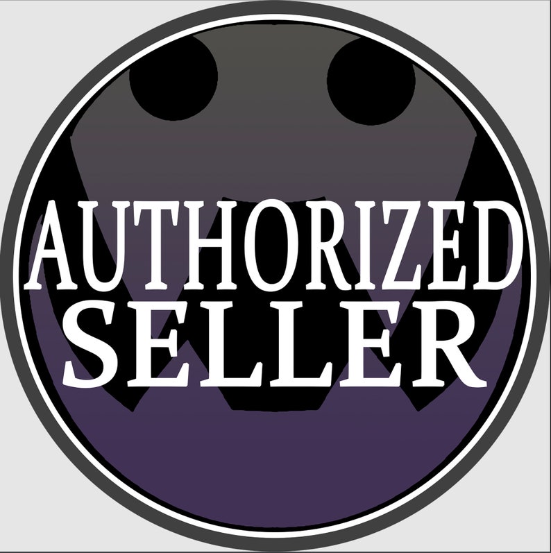 May include: A purple circle with a black silhouette of a face and the text "AUTHORIZED SELLER" in white.