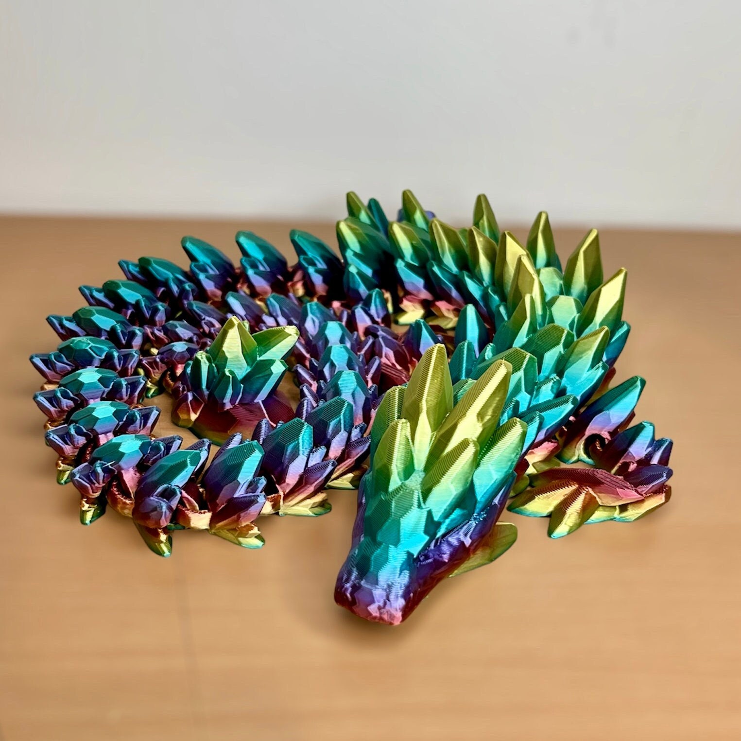 Listing photo: Articulated Gemstone Dragon, Fidget Toy, Desk Stress Toy, Dragon Decoration 3D Printed