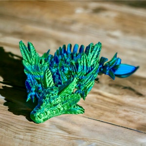 Large Winged Axolotl Dragon - 3D Printed Figurine - Rainbow Colors Available Decor Gift Lover