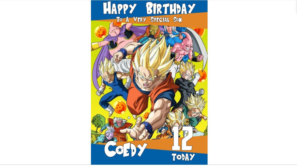 Personalised Birthday Card Dragon Ball Z Any Name/age/relation - Etsy UK