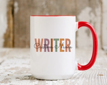 Personalized Writer Mug, Writer Gift, Author Gift, Gift For Writer Typewriter Gift, Gift for Her Gift for Editor, Author Mug, Writer Mug