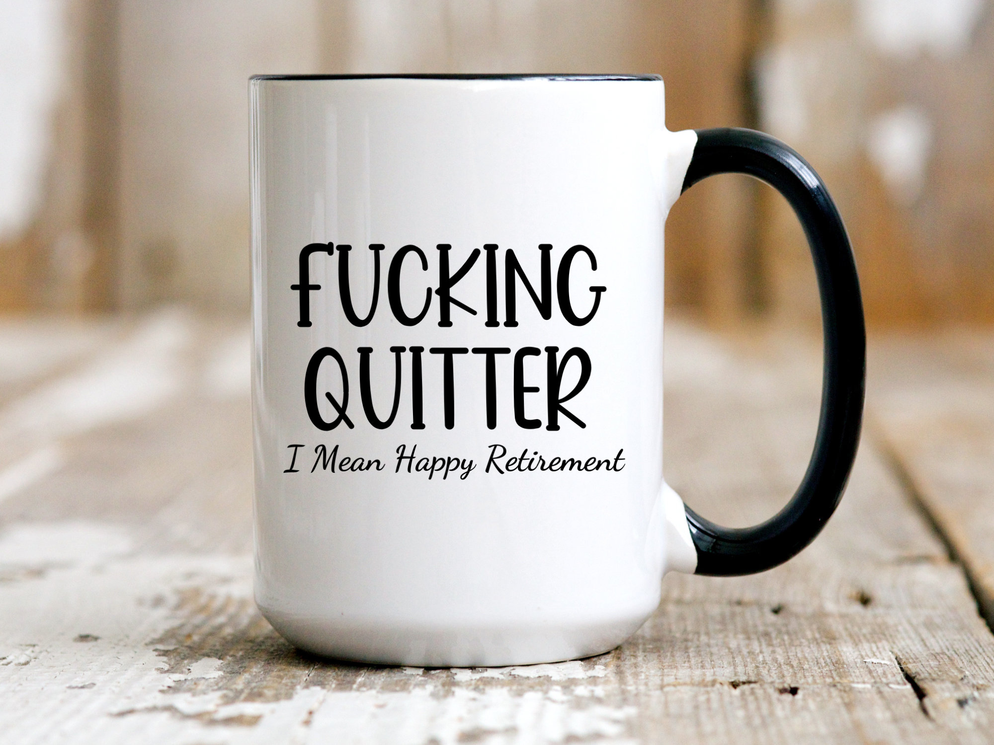 Funny Retirement Mug Gift - 'Fucking Quitter Oops I Mean Happy Retirement' Going Away Mug For Coworkers
