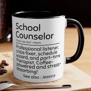 School Counselor Definition Mug, Teacher&#39;s Day Coffee Cup, School Psychologist, Thank You Gift For Counselor, Custom Christmas Gift