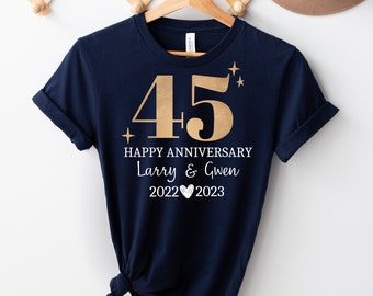 45th Wedding anniversary Shirt,Personalized Couple Anniversary Sweatshirt,Married For 45 Years,45 Years marriage,Gift for Parents Wife shirt