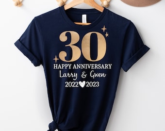 30th Wedding anniversary Shirt,Personalized Couple Anniversary Sweatshirt,Married For 30 Years,30 Years marriage,Gift for Parents Wife shirt