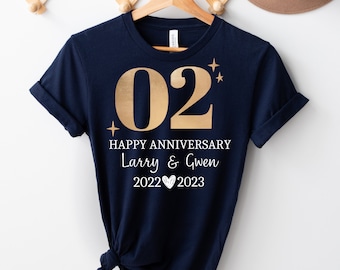 2nd Wedding anniversary Shirt,Personalized Couple Anniversary Sweatshirt,Married For 2 Years,2 Years marriage,Wedding Anniversary Shirt