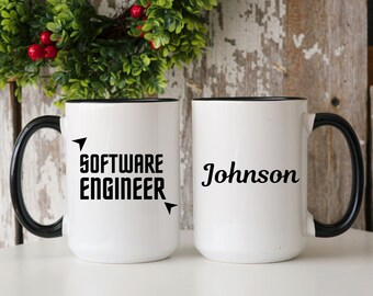 Tasse d’ingénieur logiciel personnalisée,Cadeau d’ingénieur logiciel,Développeur de logiciels,Ingénieur informatique,Cadeau d’anniversaire,Tasse de geek logiciel,Cadeau d’ingénieur