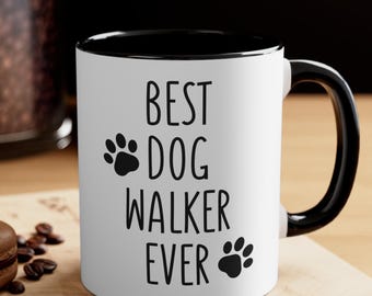 Best Dog Walker Ever Coffee Mug, Funny Dog Walker Gift, Pet Sitter Gift, Dog Lover Cup, Thank You Gift,Dog Walker Christmas Gift,Dog Mom\Dad