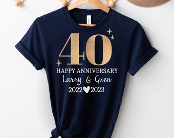 40th Wedding anniversary Shirt,Personalized Couple Anniversary Sweatshirt,Married For 40 Years,40 Years marriage,Gift for Parents Wife shirt