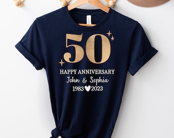 50th Wedding anniversary Shirt,Personalized Couple Anniversary Sweatshirt,Married For 50 Years,50 Years marriage,Gift for Parents Wife shirt