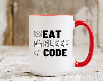 Eat Sleep Code Mug, Coder Gift, Software Engineer Gift, Developer Gift, Programming Gift, Coding Mug, Web Developer Gift, Coder Coffee Mug