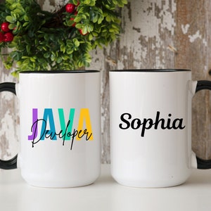 Java Developer Mug, Personalized Java Developer Gift, Future Java developer Gift, Computer Programmer Gift, Birthday Gift,Java Designer Gift imagem 2