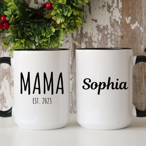 Mama Est.2023 Mug, Personalized Mama Mug, Gift for New Mom, Mama Coffee Mug, Pregnancy Reveal,New Mama Gift,Mama to be Mug,First Mothers Day