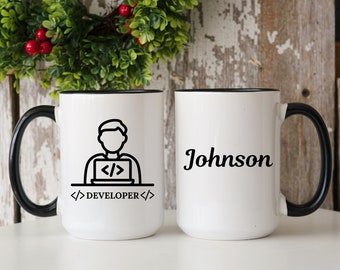 Tasse de développeur de logiciels, cadeau de développeur de logiciel personnalisé, cadeau d’ingénieur logiciel, ingénieur informatique, tasse personnalisée, cadeau d’anniversaire