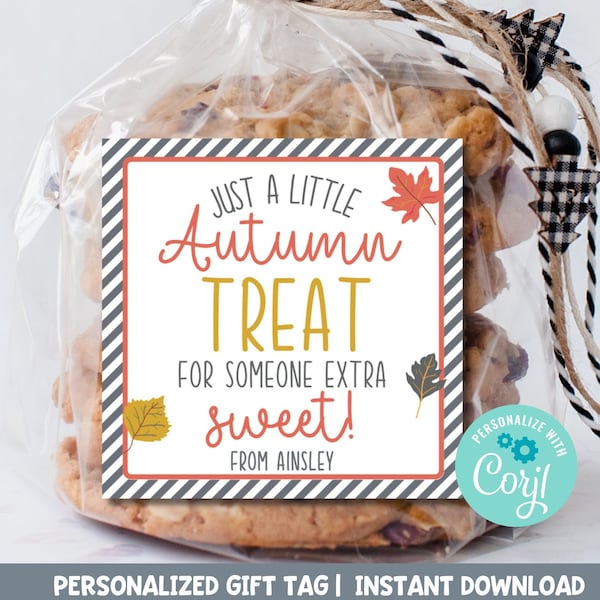 Fall Gift Tags Printable | A Little Treat for Someone Sweet Tag | Autumn Cookie Tags | Staff Coworker Client Teacher Appreciation