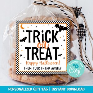 Bearbeitbare Halloween Party Favor Tags für Kekse und Geschenke | Corjl Vorlage