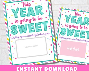 Back to School Gift Card Holder Printable: Sweet Teacher Tag | Instant Download PDF