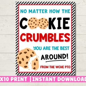 Staff Appreciation Sign | Cookie Crumble Printable Sign | Teacher Appreciation Sign | Nurse Office Employee Thank You | Instant Download
