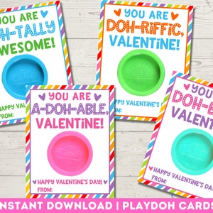 PlayDoh Valentinskarten | Klassenzimmer Valentinstage | A-Doh-Fähige Kinder Valentinsspielknete | Druckbare Valentinstag | Sofort Download