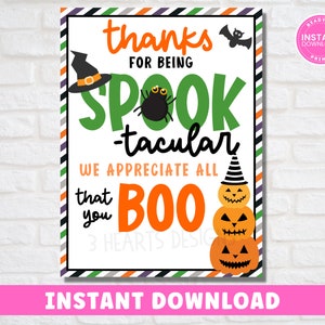 Etiquetas de regalo de Halloween para imprimir y agradecer: descarga instantánea
