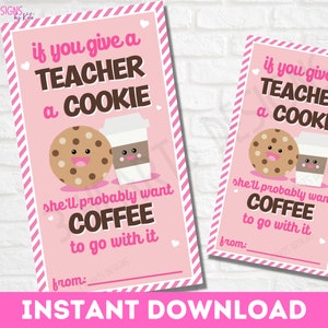 Teacher Appreciation Gift Tag Printable | Teacher Cookie Tag | Coffee ...